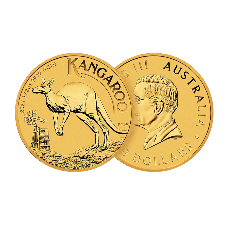 1/2 troy ounce gold Kangaroo coin design