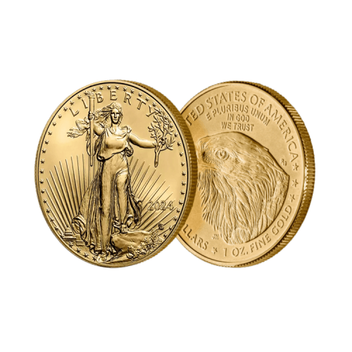 Thumbnail 1 oz American Eagle Goldmünze 2024 angle 2