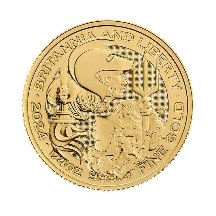 1/4 oz Royal Mint Gouden Munt 2024 voorkant