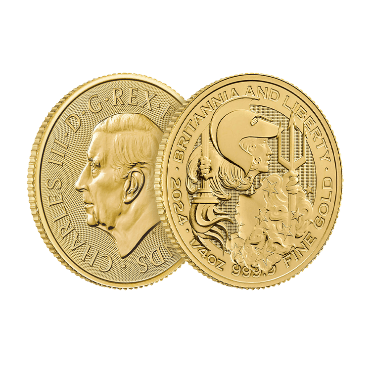 1/4 oz Royal Mint Gouden Munt 2024 perspectief 1