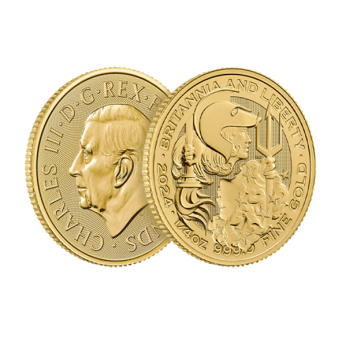 Thumbnail 1/4 oz Royal Mint Gouden Munt 2024 perspectief 1