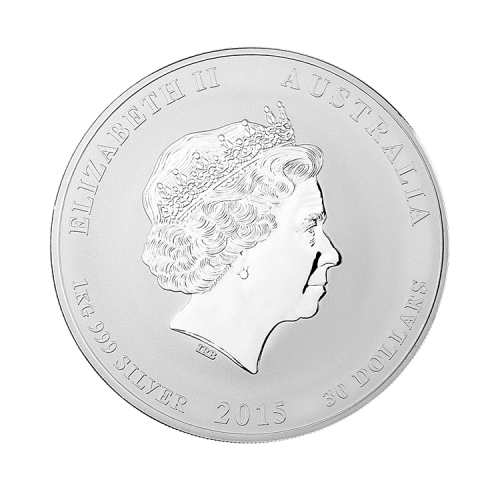 Thumbnail 1 kilo Lunar Zilveren Munt 2015 achterkant