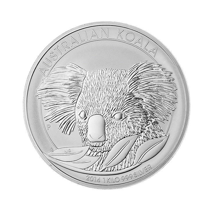 1 kilo Koala Zilveren Munt 2014 voorkant