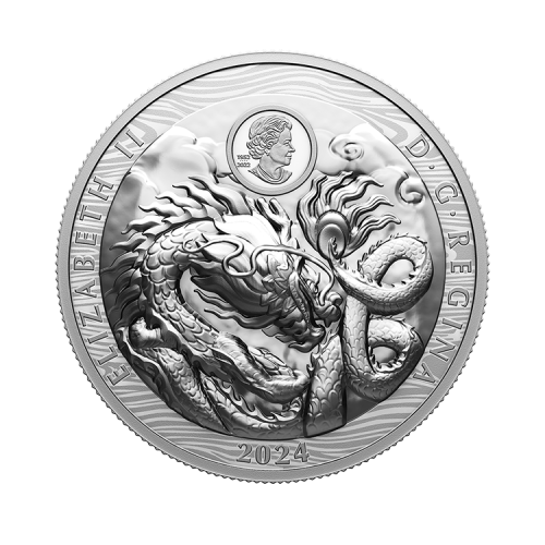 Thumbnail 100g Dragons 2024 Zilveren Munt 2024 achterkant