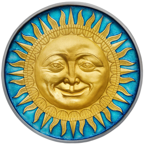 Thumbnail 2 Troy ounce zilveren munt Sun voorkant