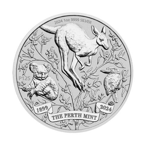 Thumbnail 1 troy ounce silver The Perth Mint's 125th Anniversary coin 2024 front