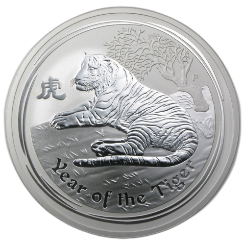 Thumbnail 10 oz Lunar Zilveren Munt 2010 voorkant