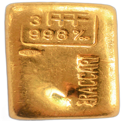 Thumbnail Rare gold bar 99.91 grams Fraccari front