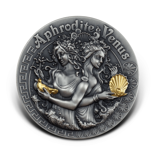 Thumbnail 2 troy ounce silver coin Aphrodite and Venus - Niue 2020 angle 3