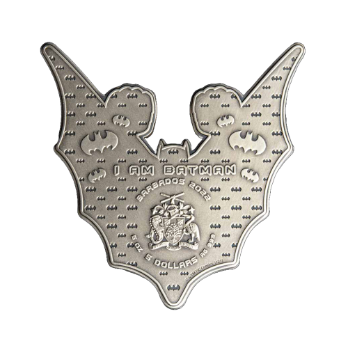 Thumbnail 5 troy ounce zilveren munt Batman-vormige 2022 achterkant