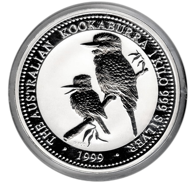 1 kilo Kookaburra Zilveren Munt voorkant