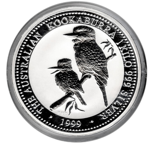 Thumbnail 1 kilo Kookaburra Zilveren Munt voorkant