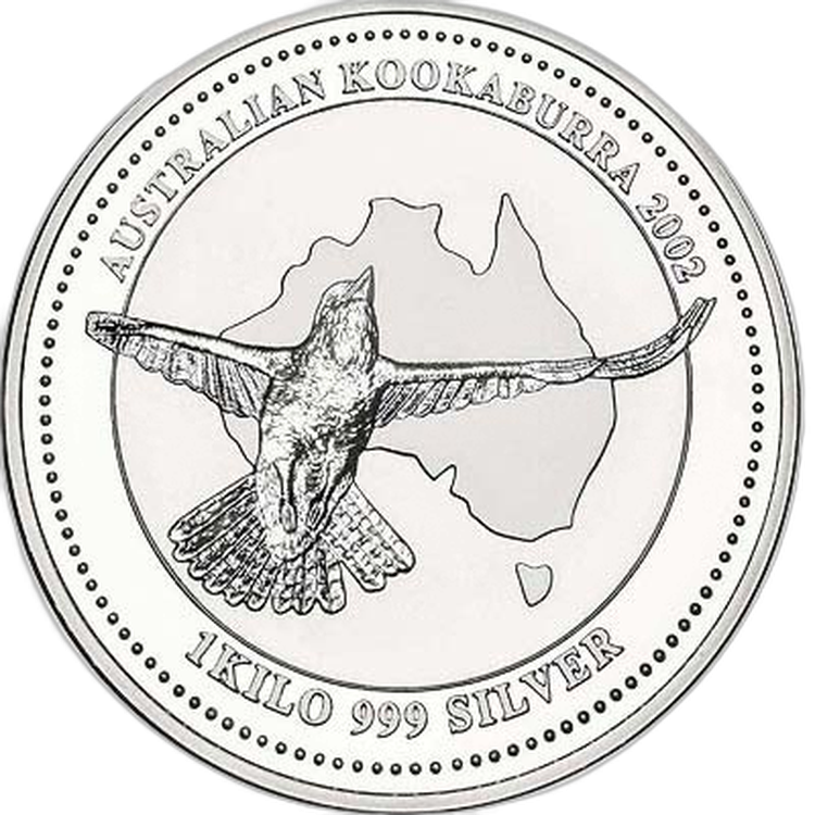 1 kilo Kookaburra Zilveren Munt voorkant