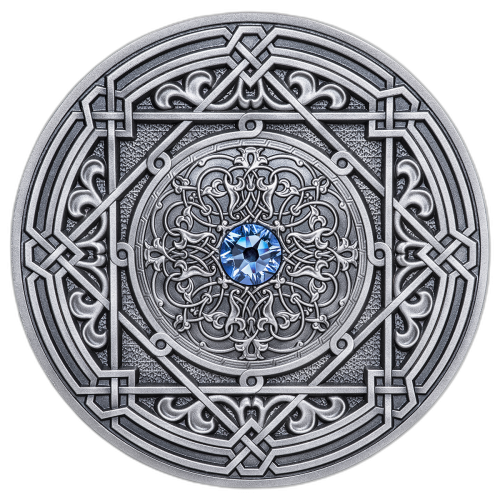 Thumbnail 3 Troy ounce zilveren munt Mandala art IV 'Moresque' voorkant