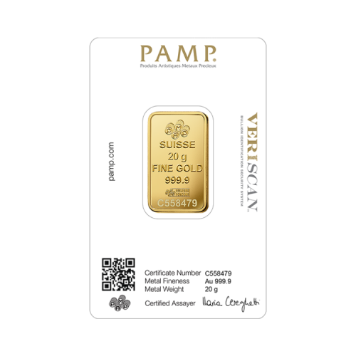 Thumbnail 20g Pamp Suisse Lingot d'Or back