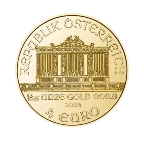 Thumbnail 1/25 oz Philharmoniker Gouden Munt 2023 achterkant