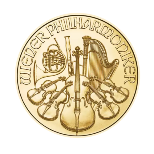 Thumbnail 1/25 oz Philharmoniker Gouden Munt 2023 voorkant