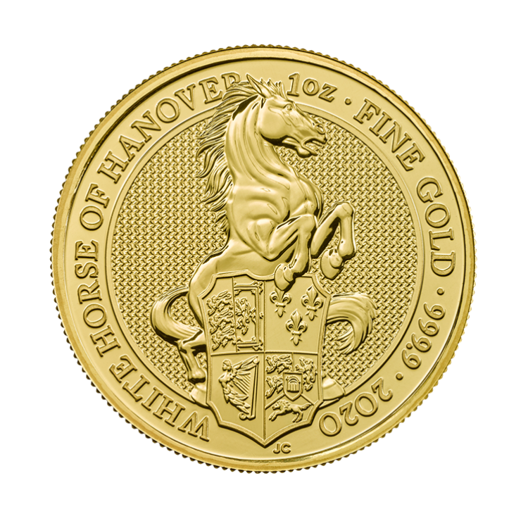 1 oz Queens Beasts Gouden Munt 2020 voorkant