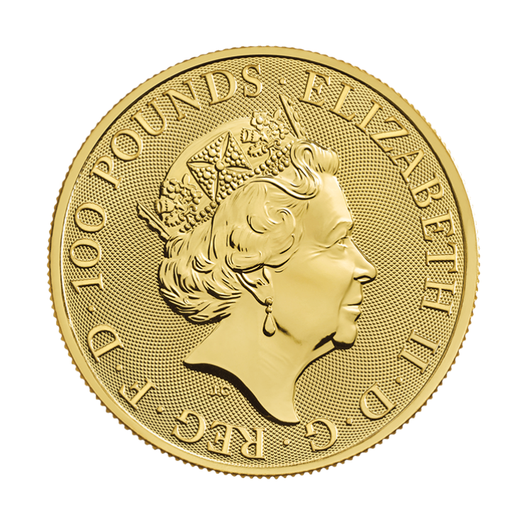 1 oz Queens Beasts Gouden Munt 2018 achterkant