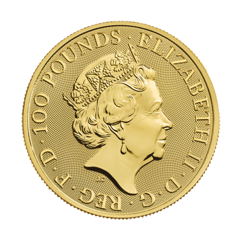 Thumbnail 1 oz Queens Beasts Gouden Munt 2018 achterkant
