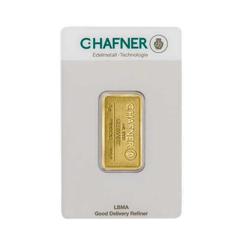 Thumbnail Gold bar 5 gram C. Hafner obversse
