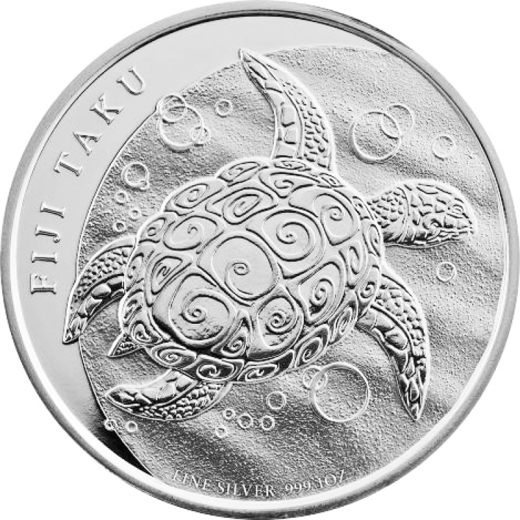 1 troy ounce zilver Fiji Taku schildpad munt 2013 voorkant