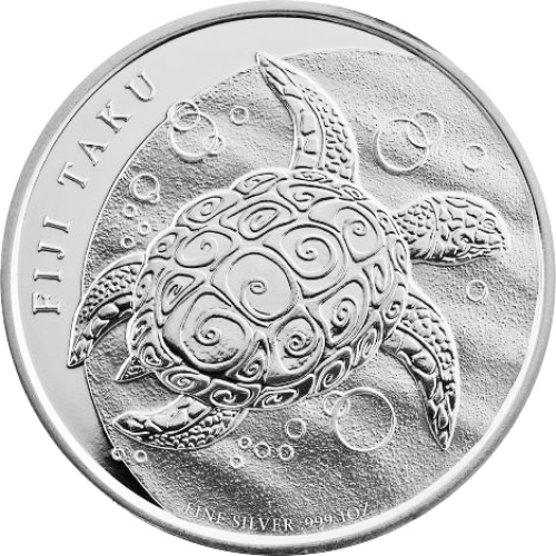 Thumbnail 1 troy ounce zilver Fiji Taku schildpad munt 2013 voorkant