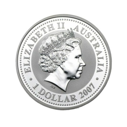 Thumbnail 1 oz Lunar Zilveren Munt 2010 achterkant