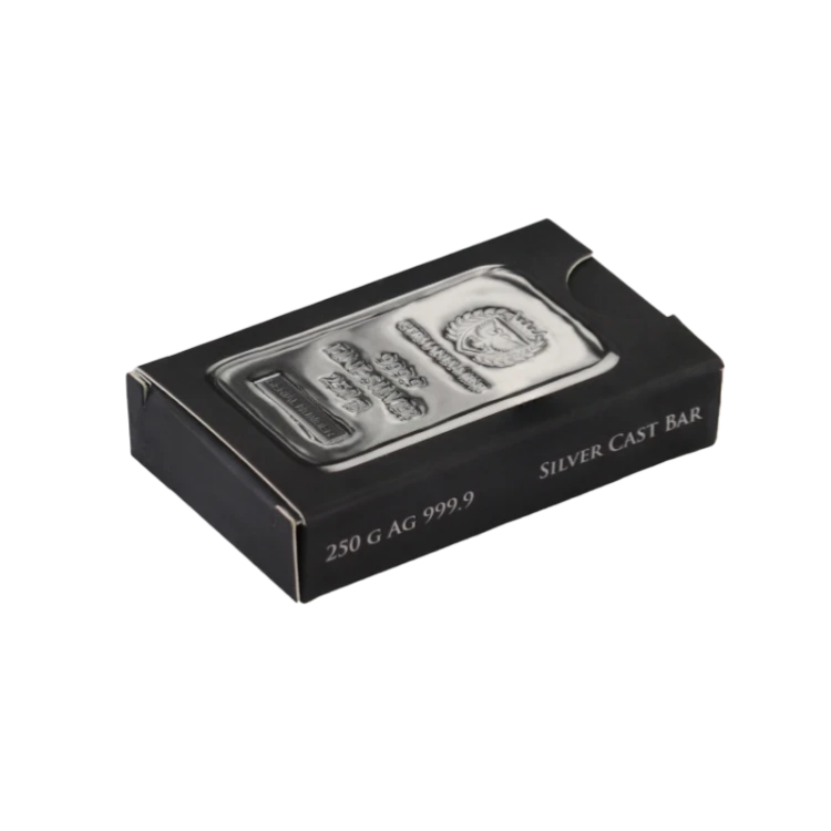 250g Germania Mint Lingote de Plata angle 1