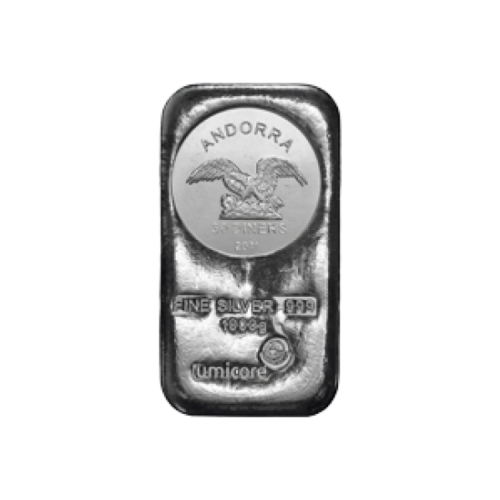 Thumbnail Andorra Eagle 1 kilogram silver coin bars front