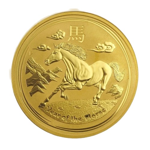 Thumbnail 1 oz Lunar Goldmünze 2014 front
