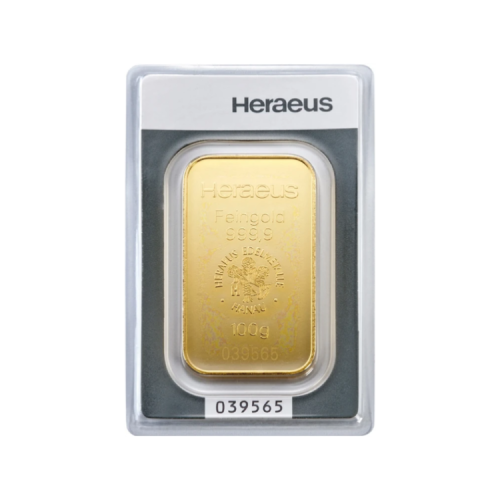 Thumbnail 100g Heraeus Lingot d'Or front