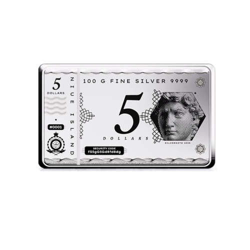 Thumbnail 100 gram zilveren muntbaar Silvernote 2024 voorkant