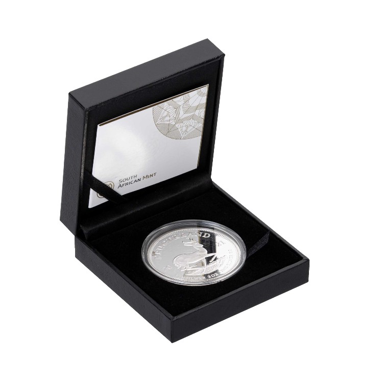 2 oz South African Mint Zilveren Munt 2021 perspectief 1