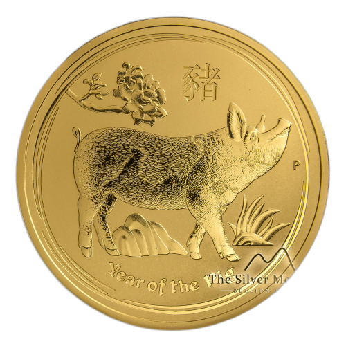 Thumbnail 1 oz Lunar Gouden Munt 2019 voorkant