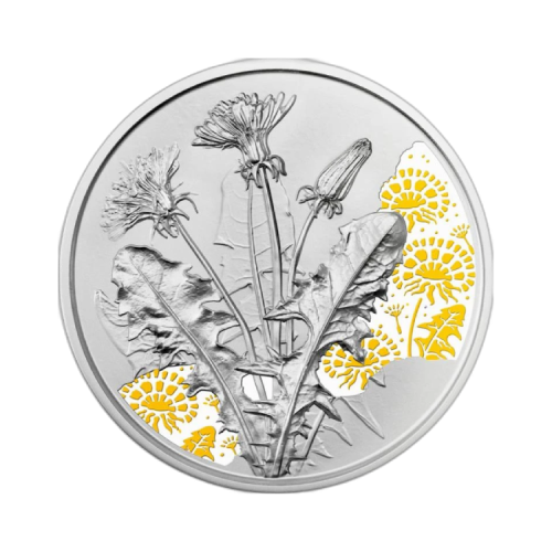 Thumbnail 1/2 troy ounce zilveren munt The Dandelion 2022 voorkant
