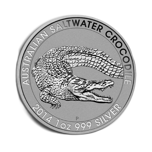 Thumbnail 1 troy ounce silver Crocodile coin 2014 front