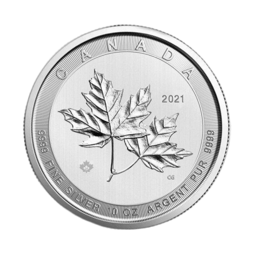 Thumbnail 10 oz Maple Leaf Zilveren Munt 2021 voorkant
