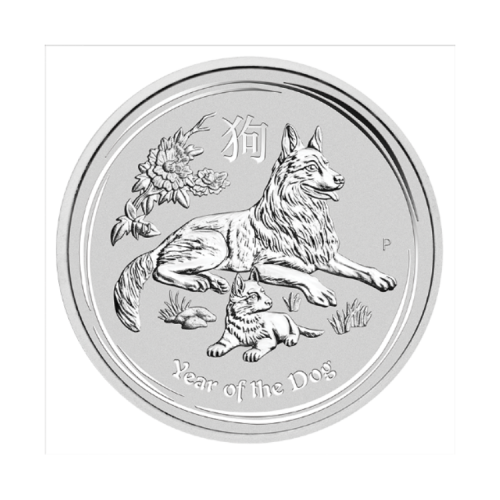 Thumbnail 1 kilo Lunar Zilveren Munt 2018 voorkant