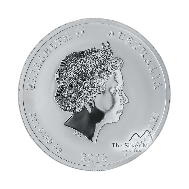 1 kilo Lunar Zilveren Munt 2018 achterkant