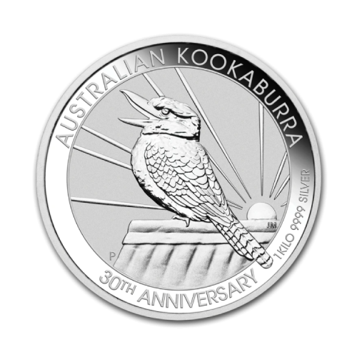 Thumbnail 1 kilo Kookaburra Zilveren Munt 2020 voorkant