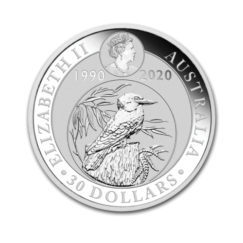 Thumbnail 1 kilo Kookaburra Zilveren Munt 2020 achterkant