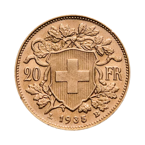 Thumbnail Gold 20 Frank coins angle 2
