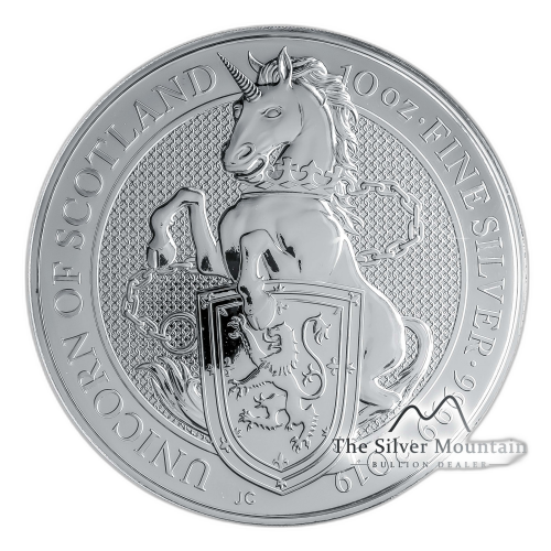 Thumbnail 10 oz Queens Beasts Plata 2019 front