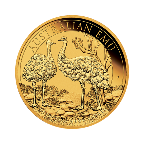 Thumbnail 1 troy ounce gouden Emu munt 2019 voorkant