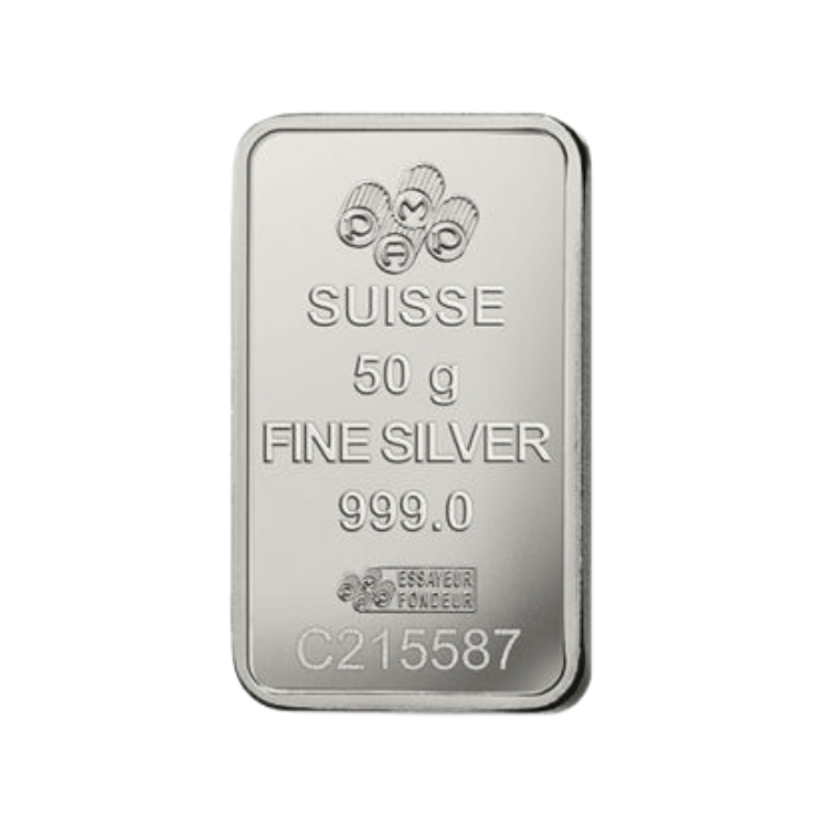 50g Silver Bar Mixed Years front
