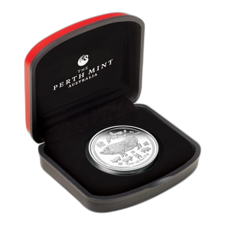 1 oz Lunar Zilveren Munt 2019 voorkant