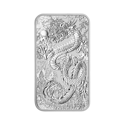 Thumbnail Voorkant zilveren muntbaar Rectangular Dragon 2024