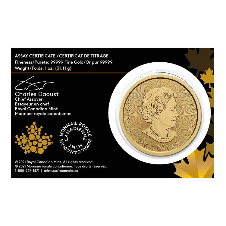 1 oz Royal Canadian Mint Goldmünze 2021 angle 2