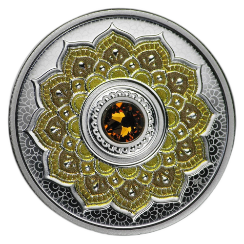 Thumbnail 2 oz November Birthstone Swarovski Silbermünze 2018 front